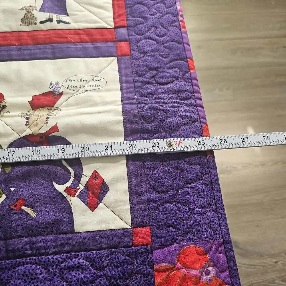 Red Hat Ladies Sofa Small Handmade Quilt